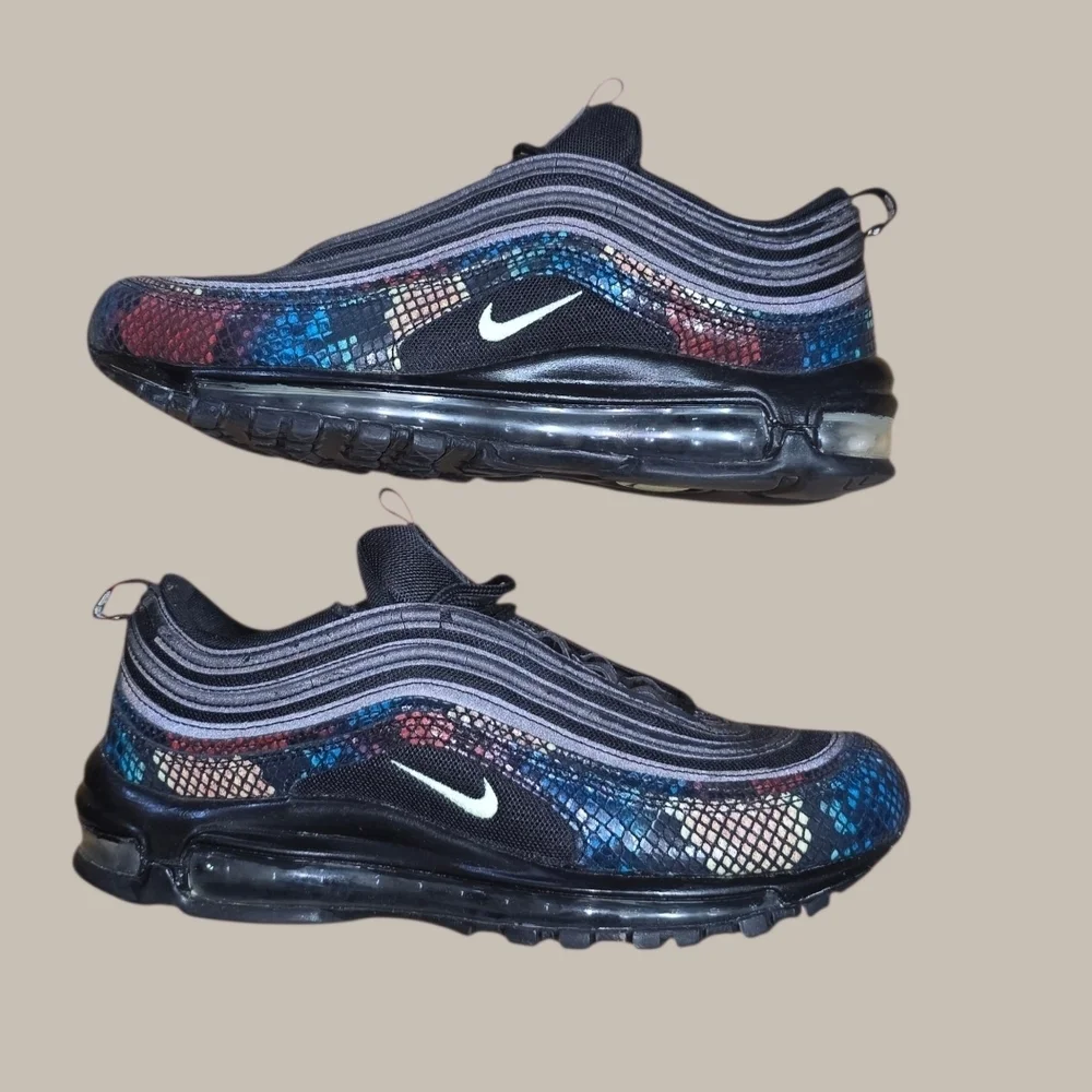 Nike Air Max 97 SE Rainbow Snake *Customized* BLACK SOLE
